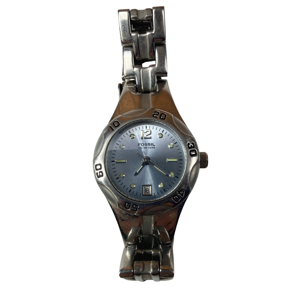 Fossil Blue AM-3861 Womens Watch Stainless Steel Needs Battery - Picture 2 of 4